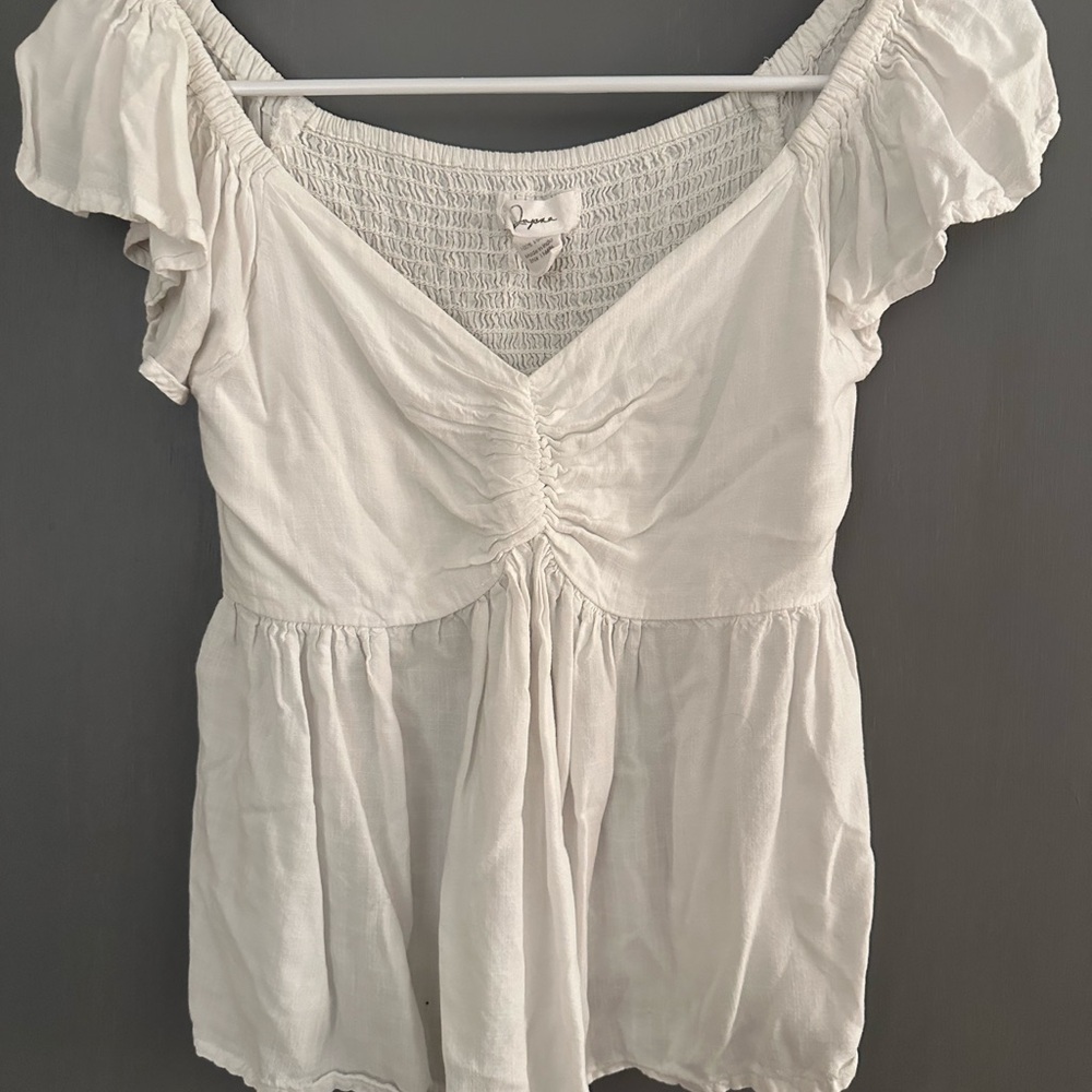 White Urban Outfitters Ruched Women's Top
